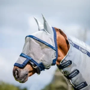 Neu Im Sortiment Rambo® Flymask, silver/navy